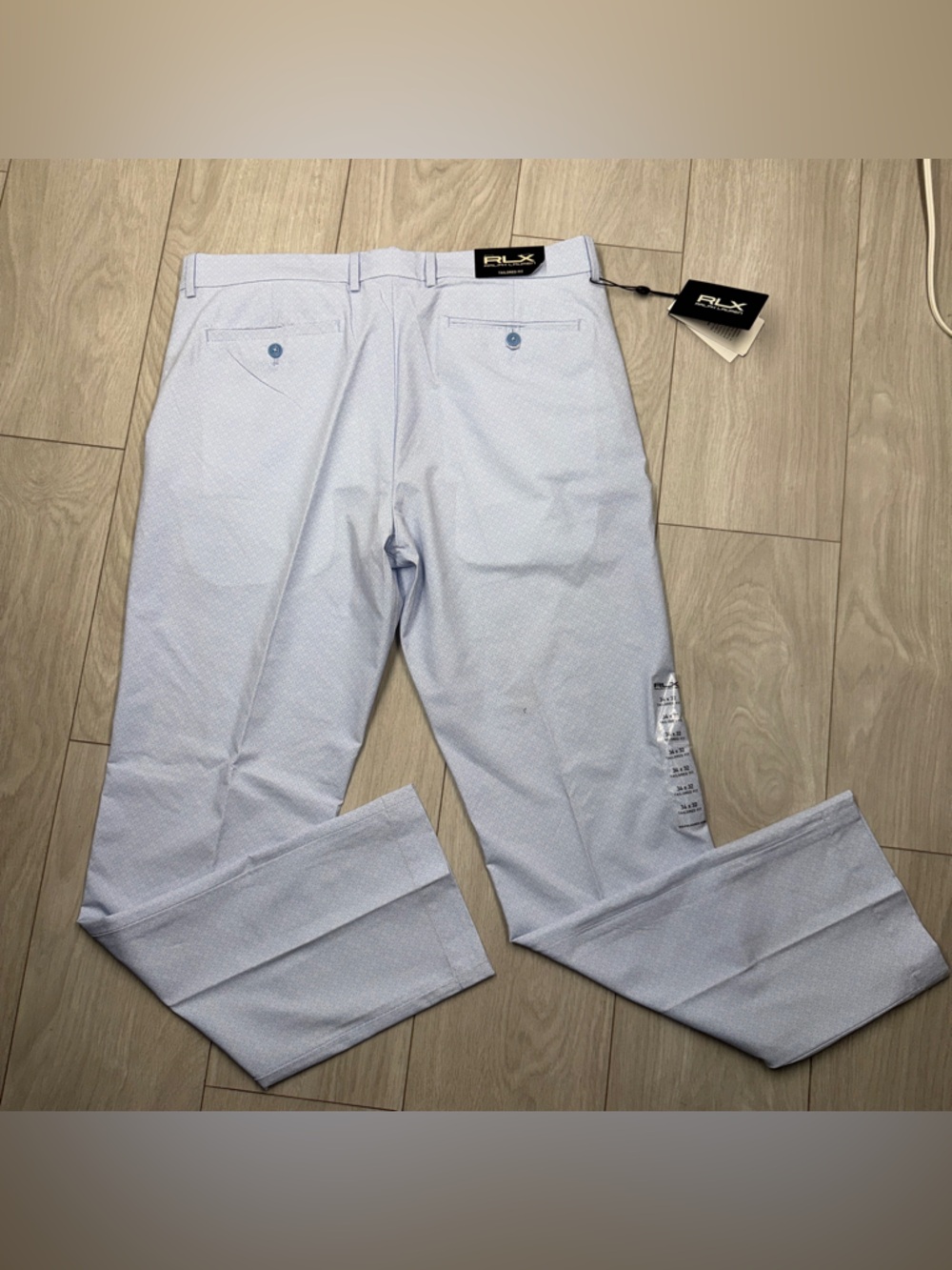 NWT RLX Ralph Lauren Golf Pants 34x32 Light Blue Tailored Fit Water Repellent - Picture 15 of 16
